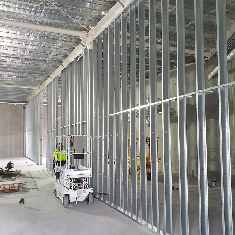 Wall framing in commercial building