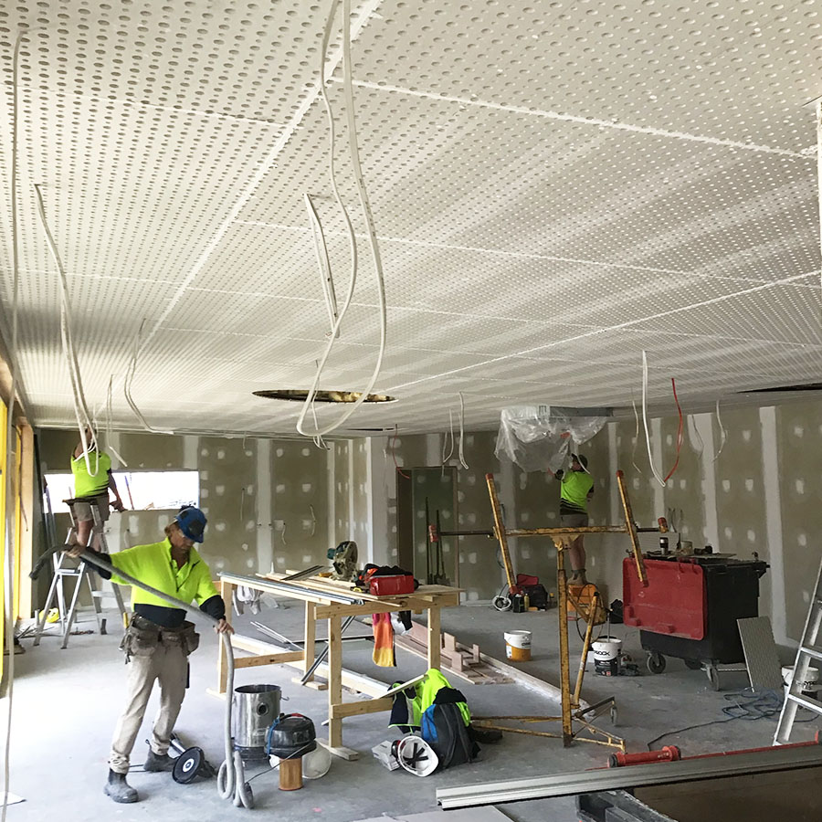 Suspended ceiling in consulting suites