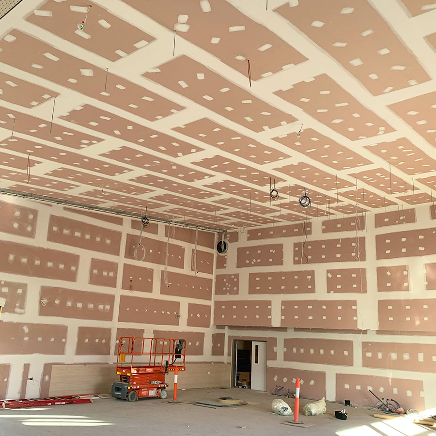 Plastering a retail warehouse